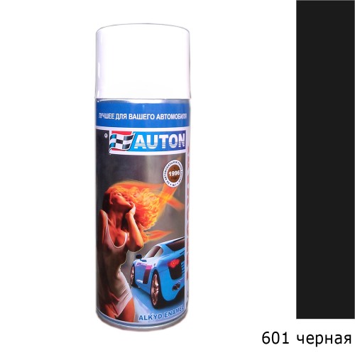 АВТОН Автоэмаль-аэрозоль Алкидная Черная lada 601/RAL9005 (520мл)