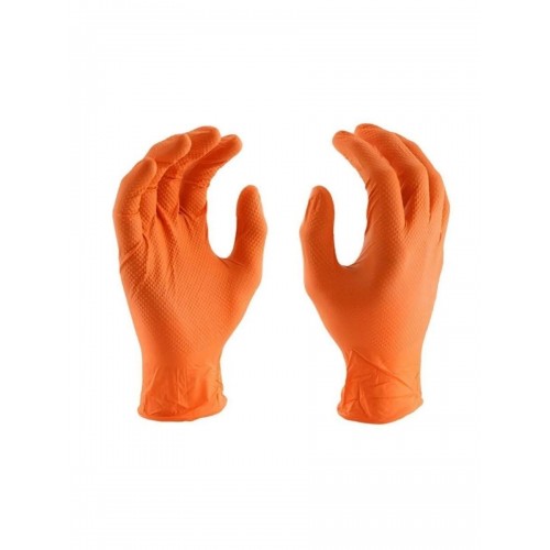 POWER GRIP Перчатки оранжевые нитриловые L 50 шт уп