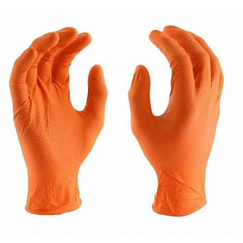 POWER GRIP Перчатки оранжевые нитриловые M пара