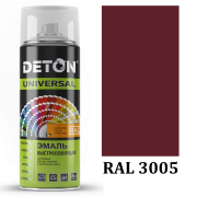 DETON RAL3005 Акриловая эмаль-аэрозоль Красное вино (520мл)