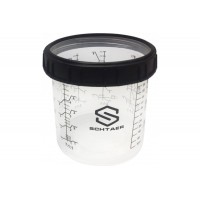 SCH-651P Пластиковый многоразовый жесткий стакан 650 мл Schtaer-Premium с мерными давлениями и запорным кольцом
