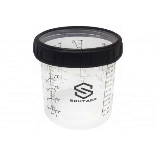 SCH-651P Пластиковый многоразовый жесткий стакан 650 мл Schtaer-Premium с мерными давлениями и запорным кольцом